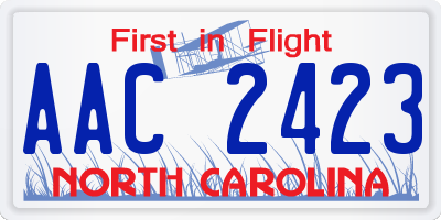 NC license plate AAC2423
