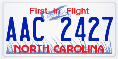 NC license plate AAC2427