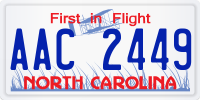 NC license plate AAC2449