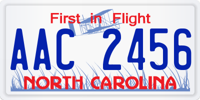 NC license plate AAC2456