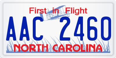 NC license plate AAC2460
