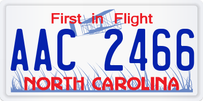 NC license plate AAC2466