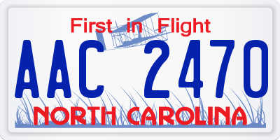 NC license plate AAC2470