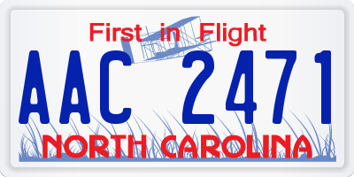 NC license plate AAC2471