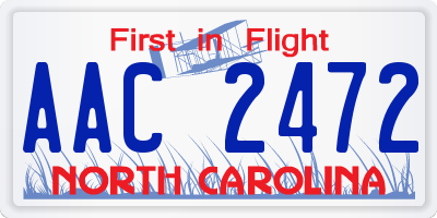 NC license plate AAC2472