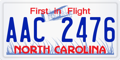 NC license plate AAC2476