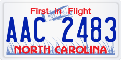 NC license plate AAC2483