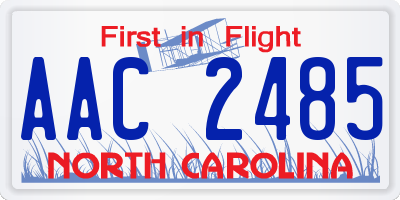 NC license plate AAC2485