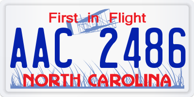 NC license plate AAC2486