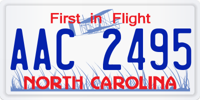 NC license plate AAC2495