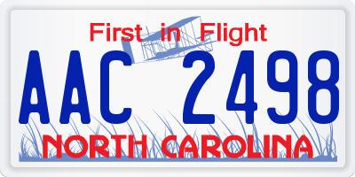 NC license plate AAC2498