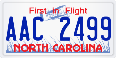 NC license plate AAC2499