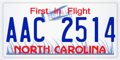 NC license plate AAC2514