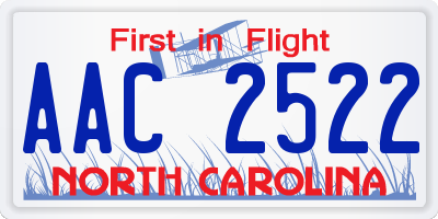 NC license plate AAC2522