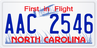 NC license plate AAC2546