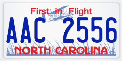 NC license plate AAC2556
