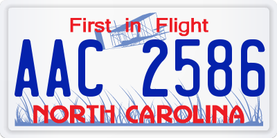 NC license plate AAC2586