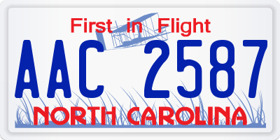 NC license plate AAC2587