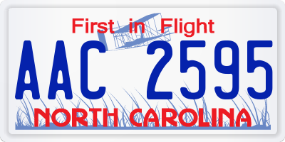 NC license plate AAC2595