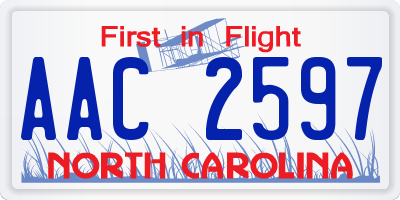 NC license plate AAC2597