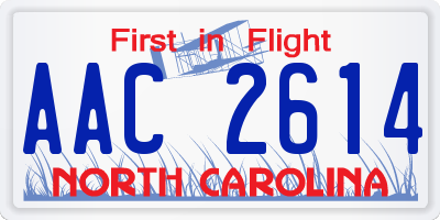 NC license plate AAC2614