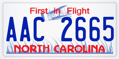 NC license plate AAC2665