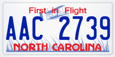 NC license plate AAC2739