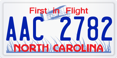 NC license plate AAC2782