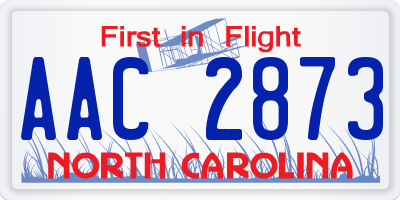 NC license plate AAC2873