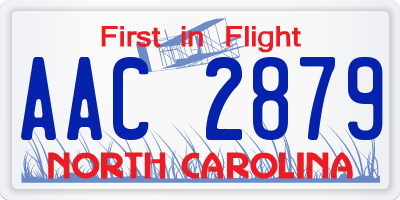 NC license plate AAC2879