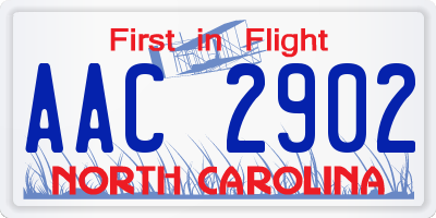 NC license plate AAC2902