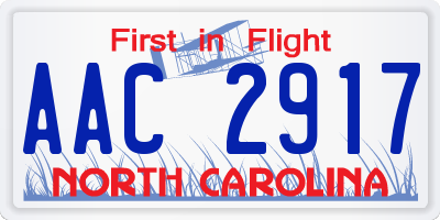 NC license plate AAC2917