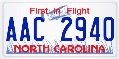 NC license plate AAC2940