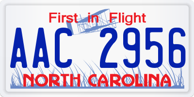 NC license plate AAC2956