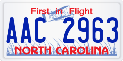 NC license plate AAC2963