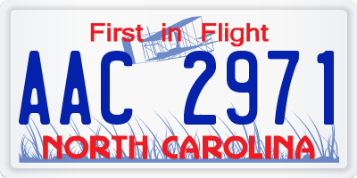 NC license plate AAC2971