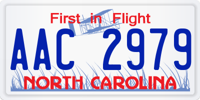 NC license plate AAC2979