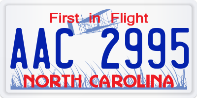 NC license plate AAC2995