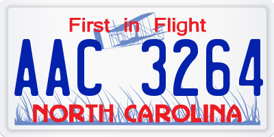 NC license plate AAC3264