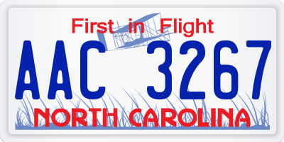 NC license plate AAC3267