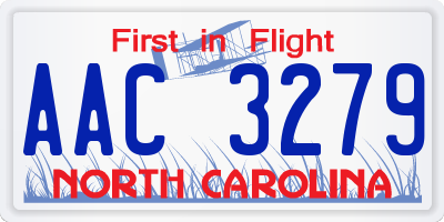 NC license plate AAC3279