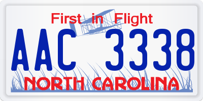 NC license plate AAC3338