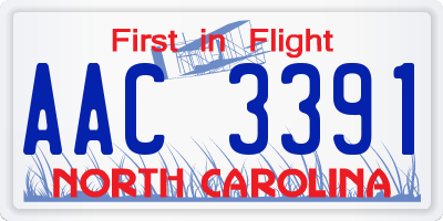 NC license plate AAC3391