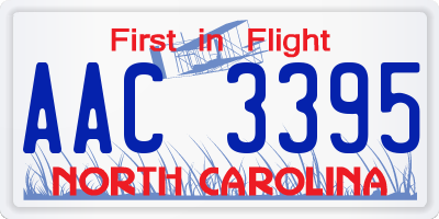 NC license plate AAC3395