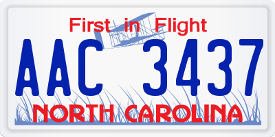 NC license plate AAC3437