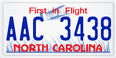 NC license plate AAC3438