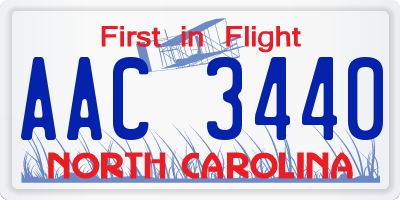 NC license plate AAC3440