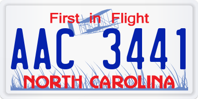 NC license plate AAC3441