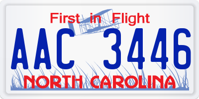 NC license plate AAC3446