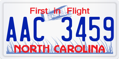 NC license plate AAC3459